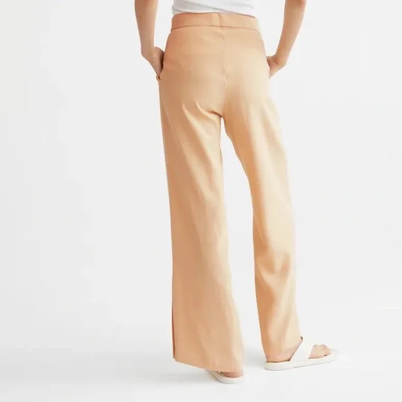 H&M Wide Side-Slit Black Pants Sz 6 - Picture 3 of 5